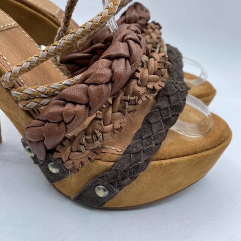 Bacio 61 Pandino Platform Lace-Up Sandals Sz 9. Leather, Boho, Retro, Hippie - Picture 8 of 11